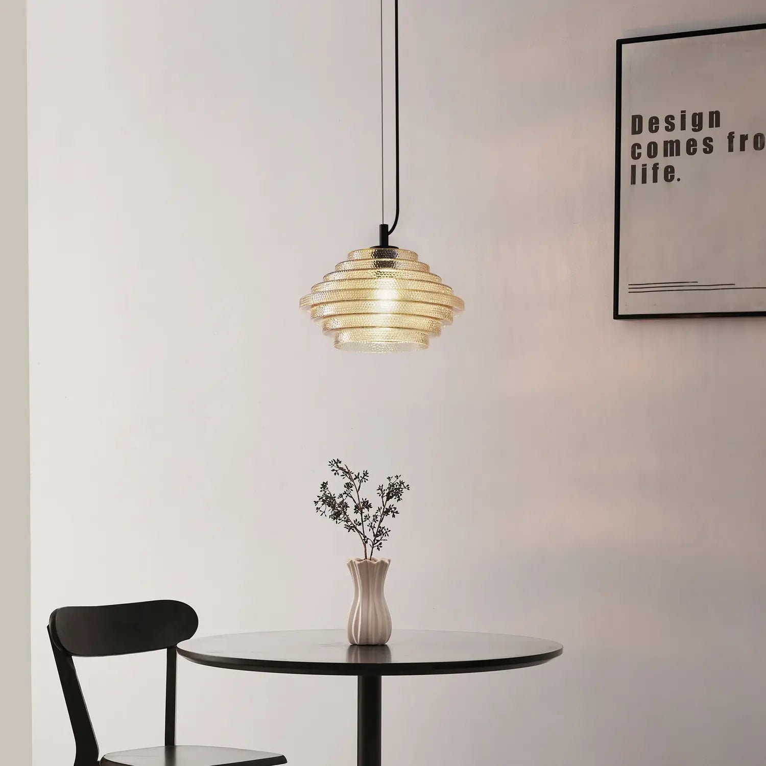 B-Ware Lindby Pendelleuchte Hängelampe Orliana Amber Glas Esszimmer ø 35 Cm E27 Led - 4255830902079