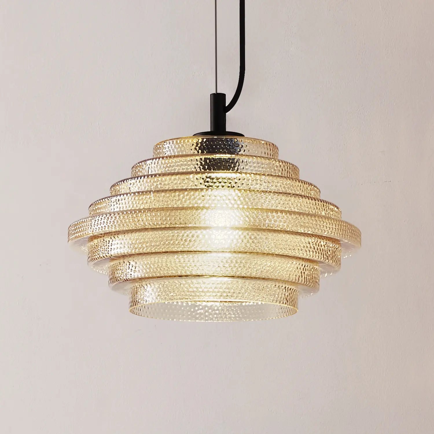 B-Ware Lindby Pendelleuchte Hängelampe Orliana Amber Glas Esszimmer ø 35 Cm E27 Led - 4255830902079