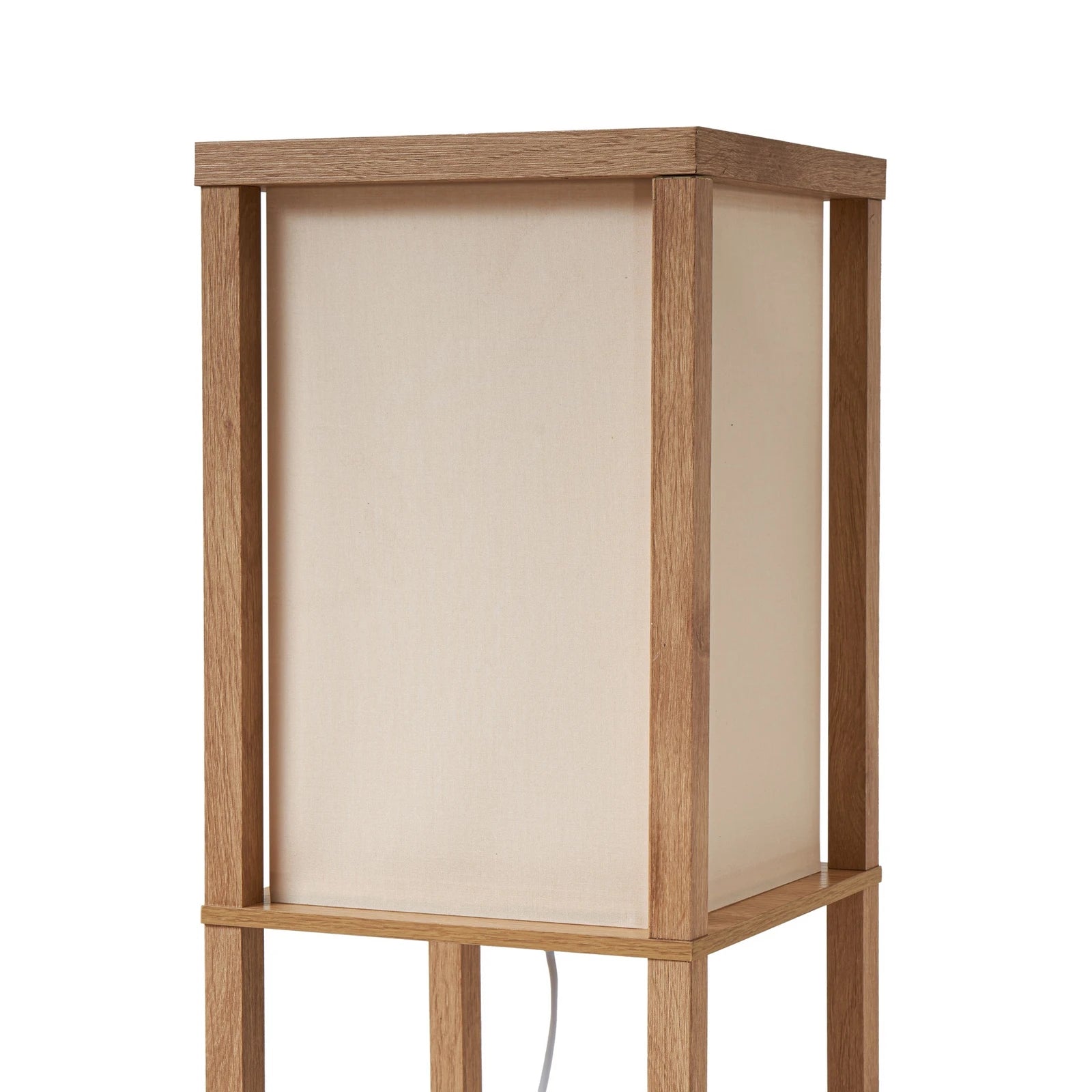 Lindby Stehleuchte Lampen Birta Regal Holz holzfarben weiß Textil Kiefernholz - 4255830903175