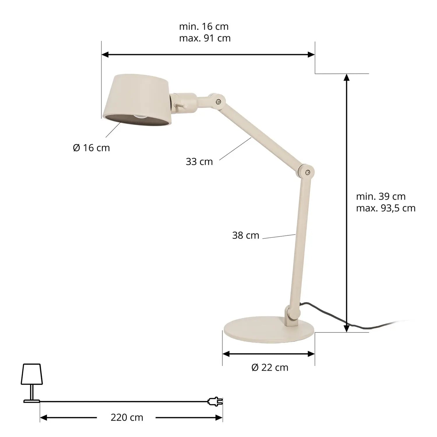 B-Ware Lucande Tischleuchte Lampe Silka Leuchte Metall Beige Verstellbar E27 Led 93 Cm - 4255830904875