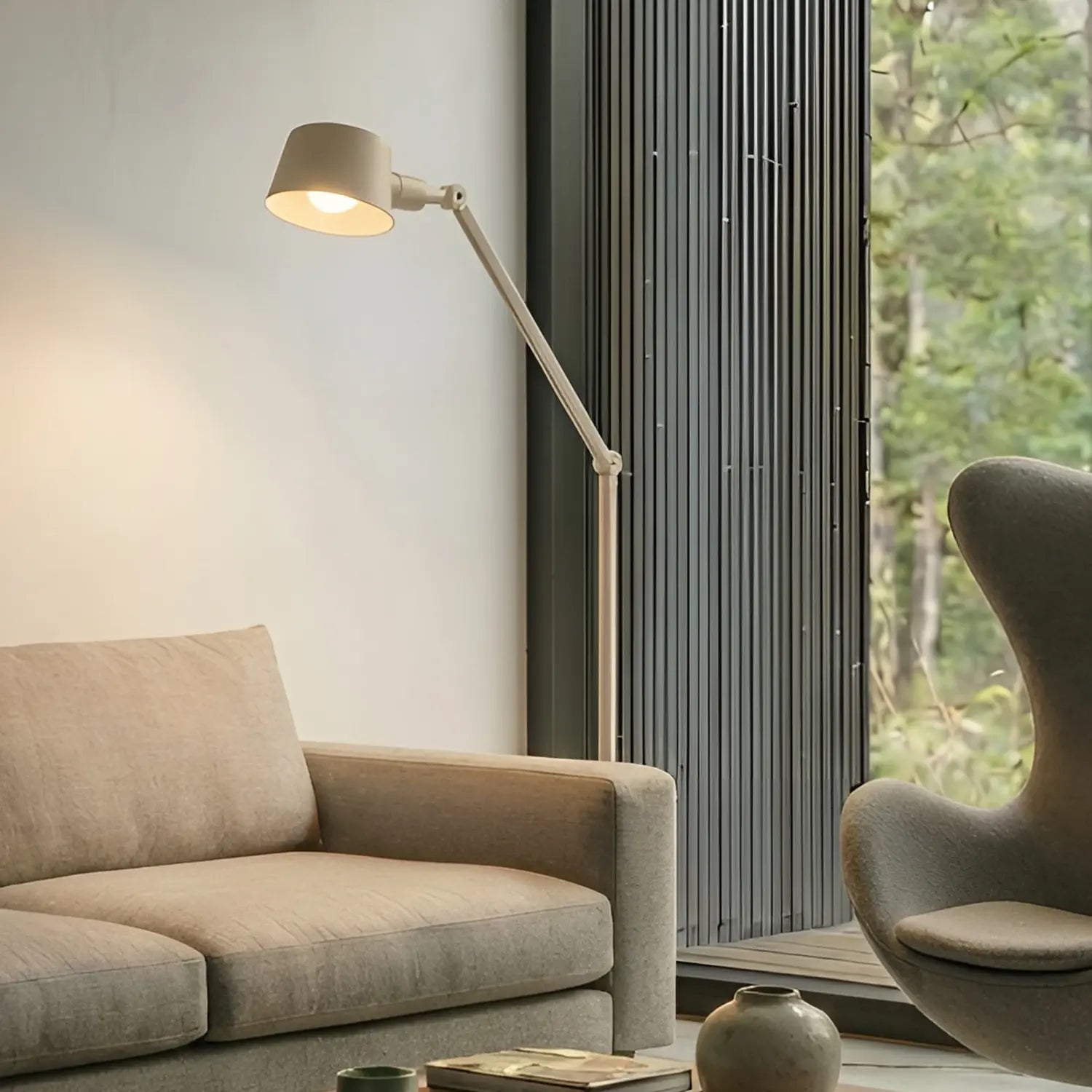 B-Ware Lucande Stehleuchte Standleuchte Silka Leuchte Beige Metall Verstellbar E27 Led - 4255830904882