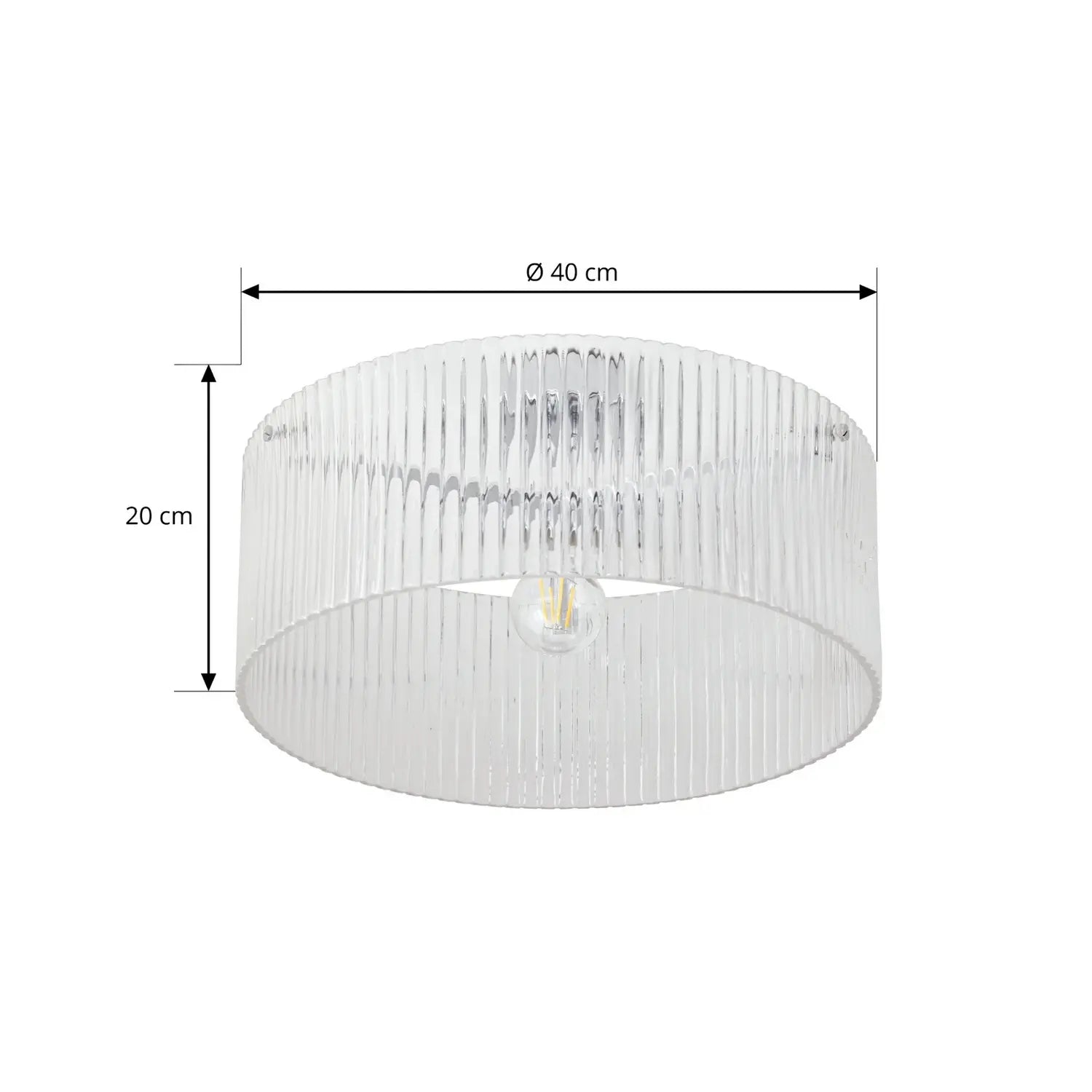 B-Ware Lucande Deckenleuchte Deckenlampe Meritt Glas Chrom Klar E27 Led ø 40 Cm Lampe - 4255830906077