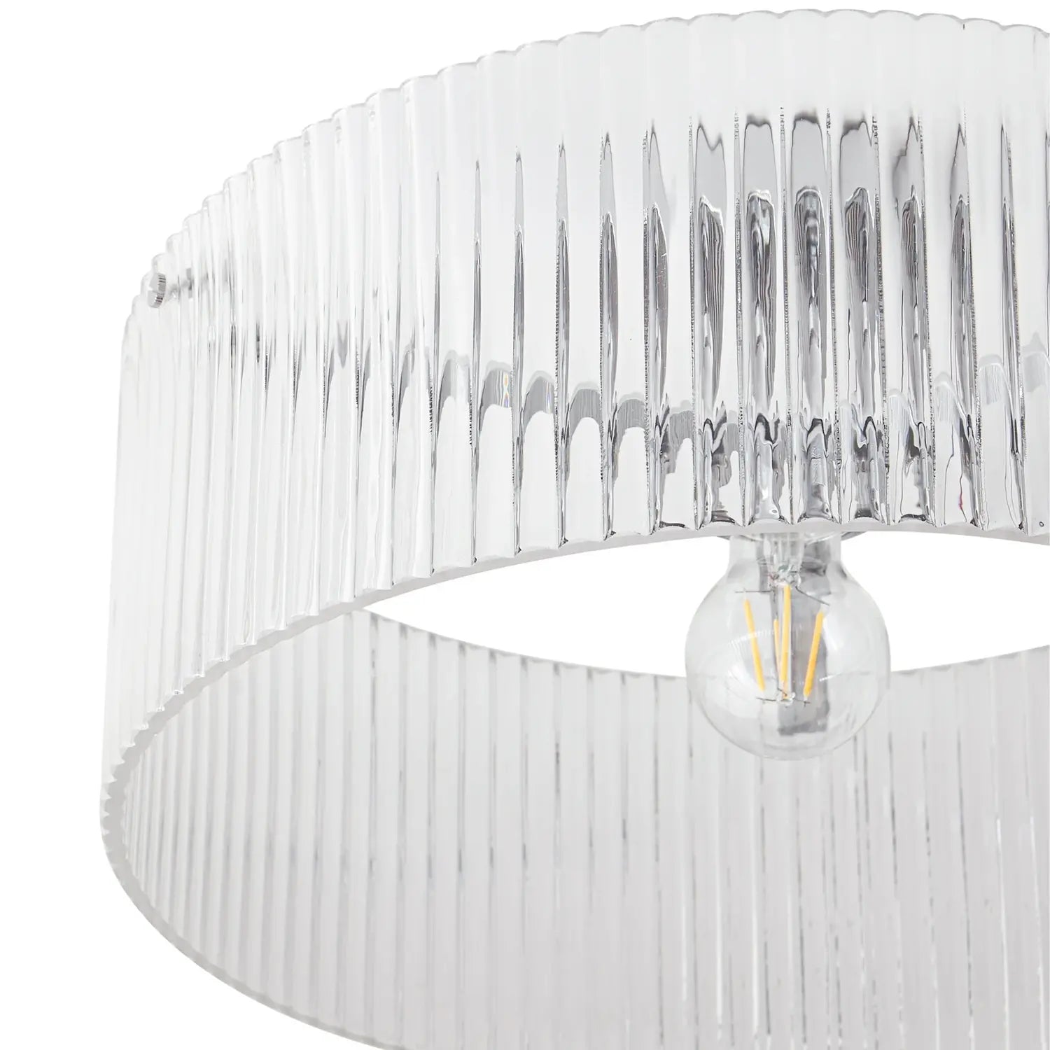 B-Ware Lucande Deckenleuchte Deckenlampe Meritt Glas Chrom Klar E27 Led ø 40 Cm Lampe - 4255830906077