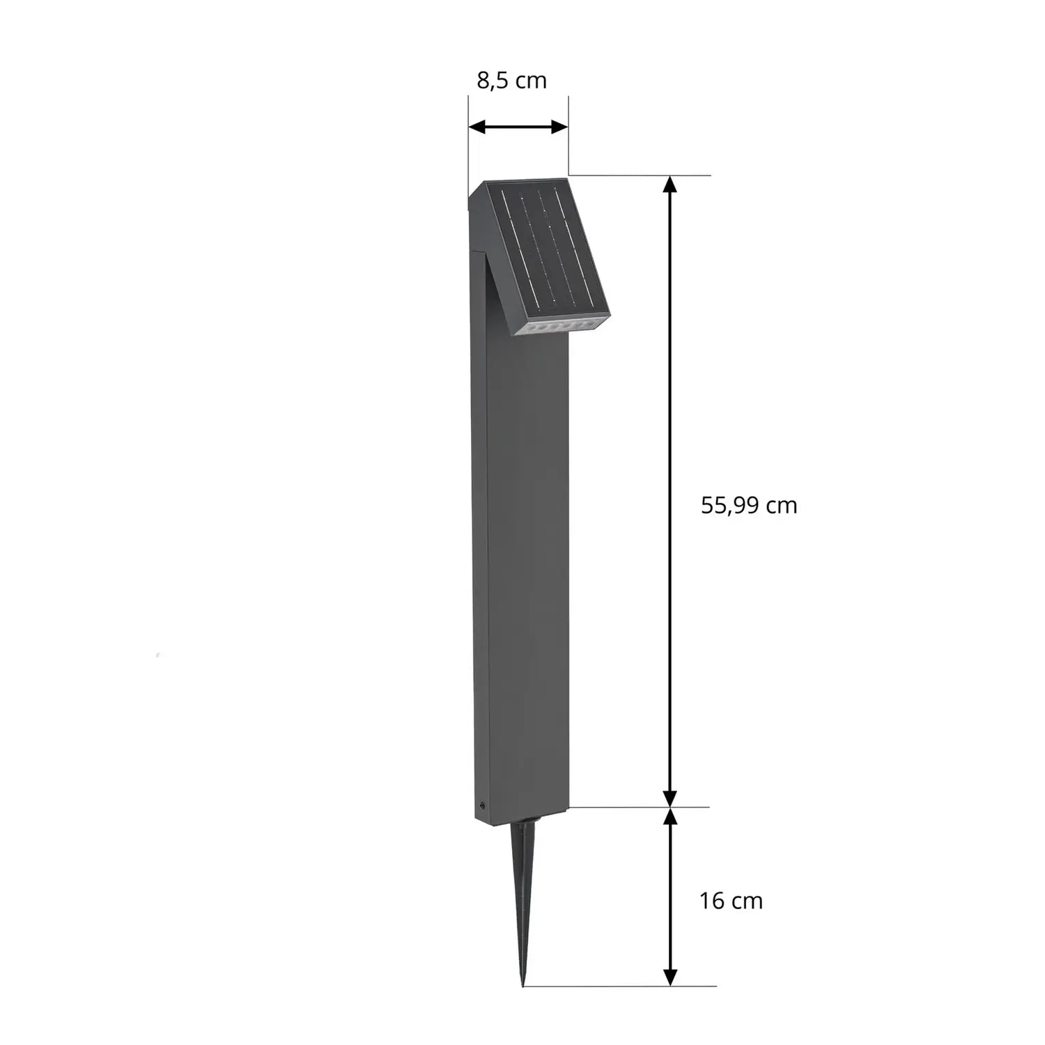 B-Ware Prios Wegeleuchte Gartenlampe Led Solarleuchte Schwarz Aluminium Dimmbar 56 Cm - 4255830906183