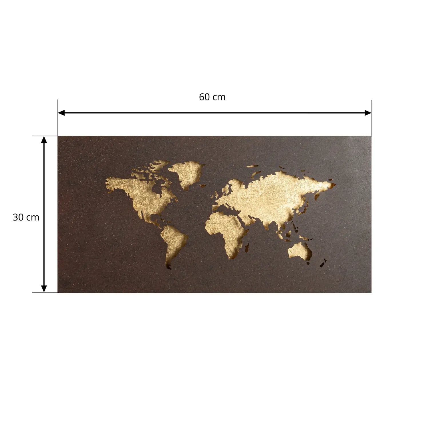 B-Ware Lucande Wandleuchte Wandlampe Led World Metall Rost Gold Weltkarte 60 X 30 Cm - 4255830906435