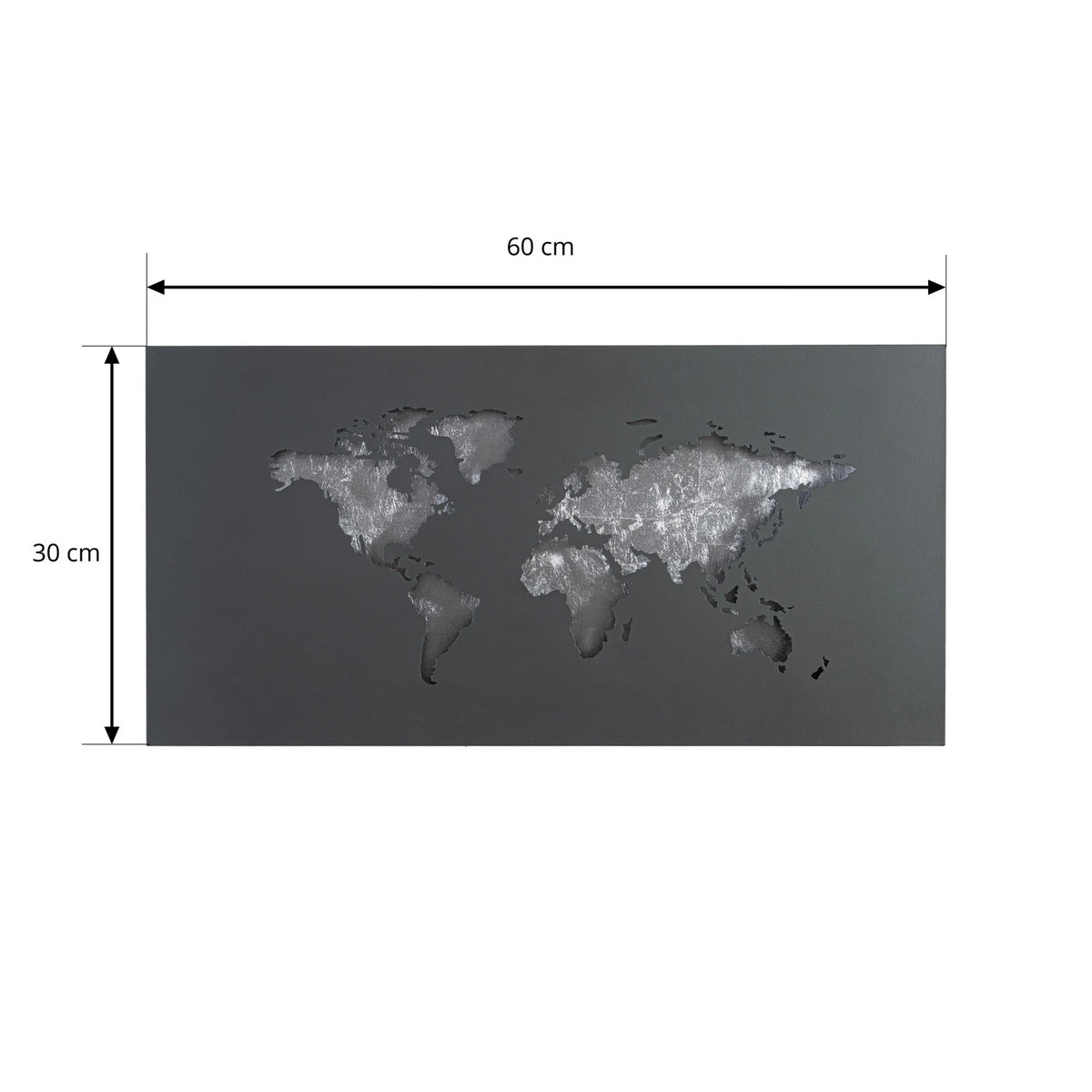 Lucande Wandleuchte Wandlampe LED Lampe World schwarz silber Metall 60 x 30 cm - 4255830906442