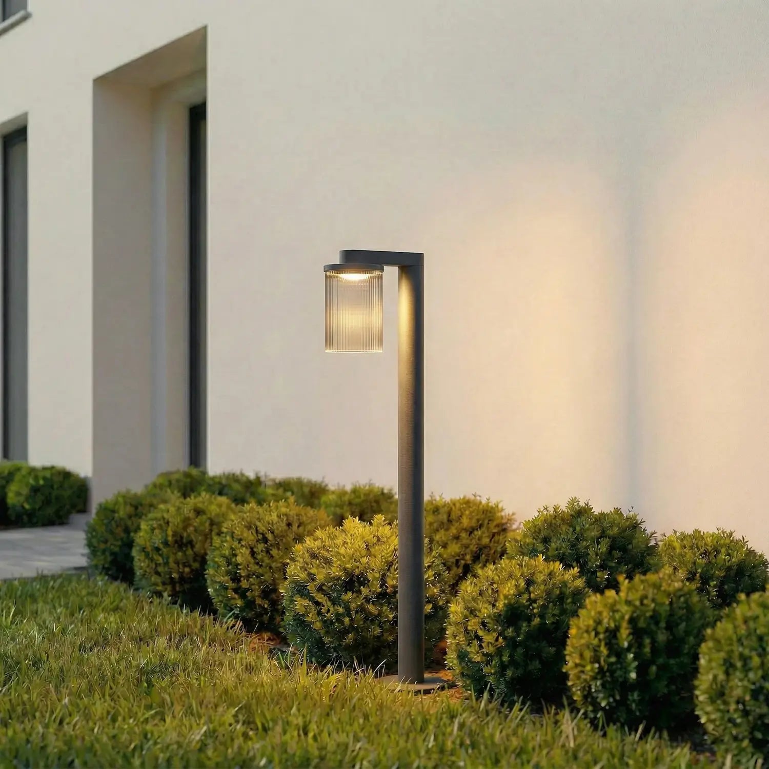 B-Ware Lucande Wegeleuchte Gartenleuchte Beelia Led Aluminium Glas Schwarz Ip65 90 Cm - 4255830906640