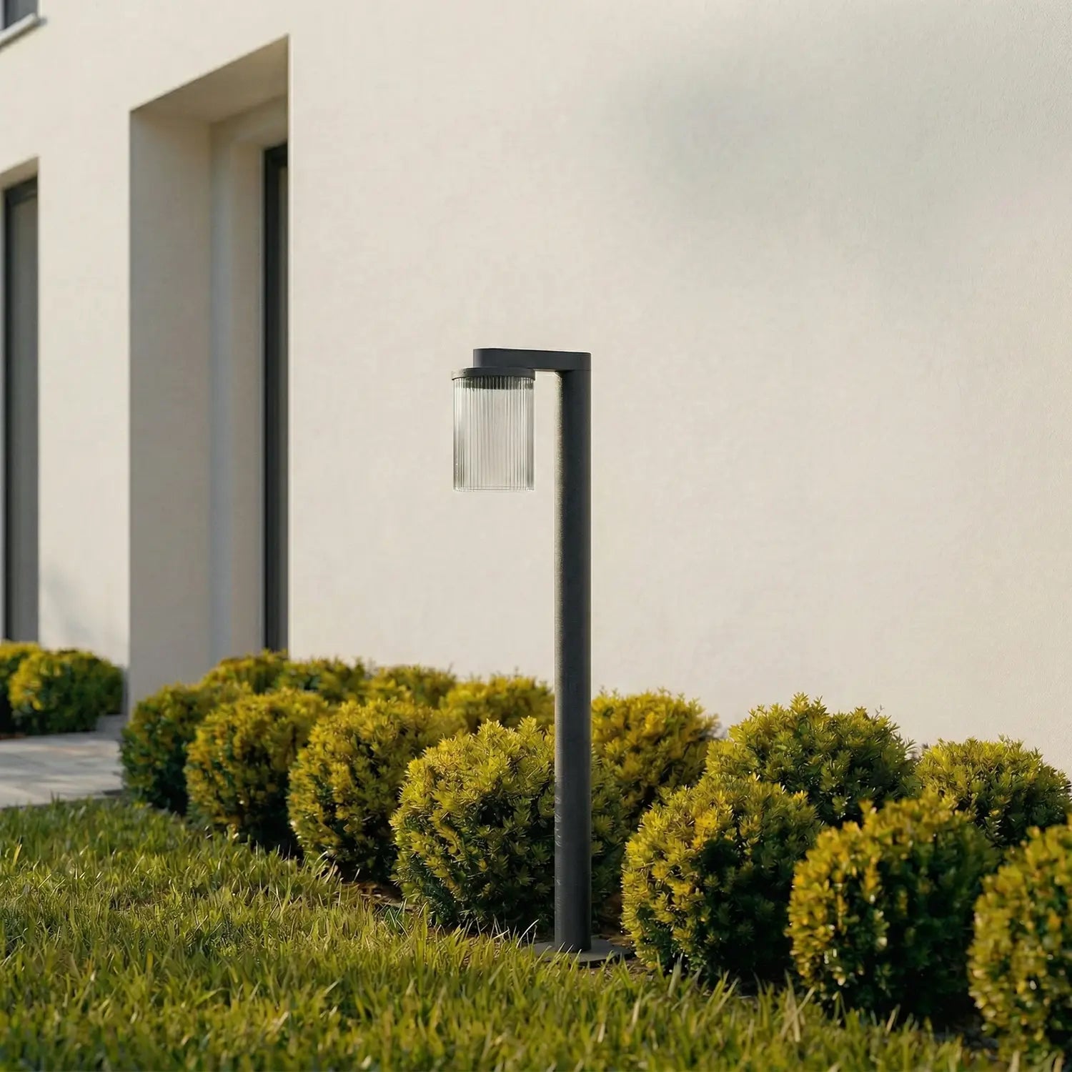 B-Ware Lucande Wegeleuchte Gartenleuchte Beelia Led Aluminium Glas Schwarz Ip65 90 Cm - 4255830906640