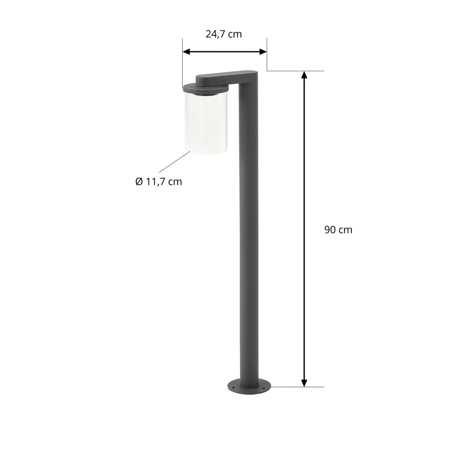 B-Ware Lucande Wegeleuchte Gartenleuchte Beelia Led Aluminium Glas Schwarz Ip65 90 Cm - 4255830906640