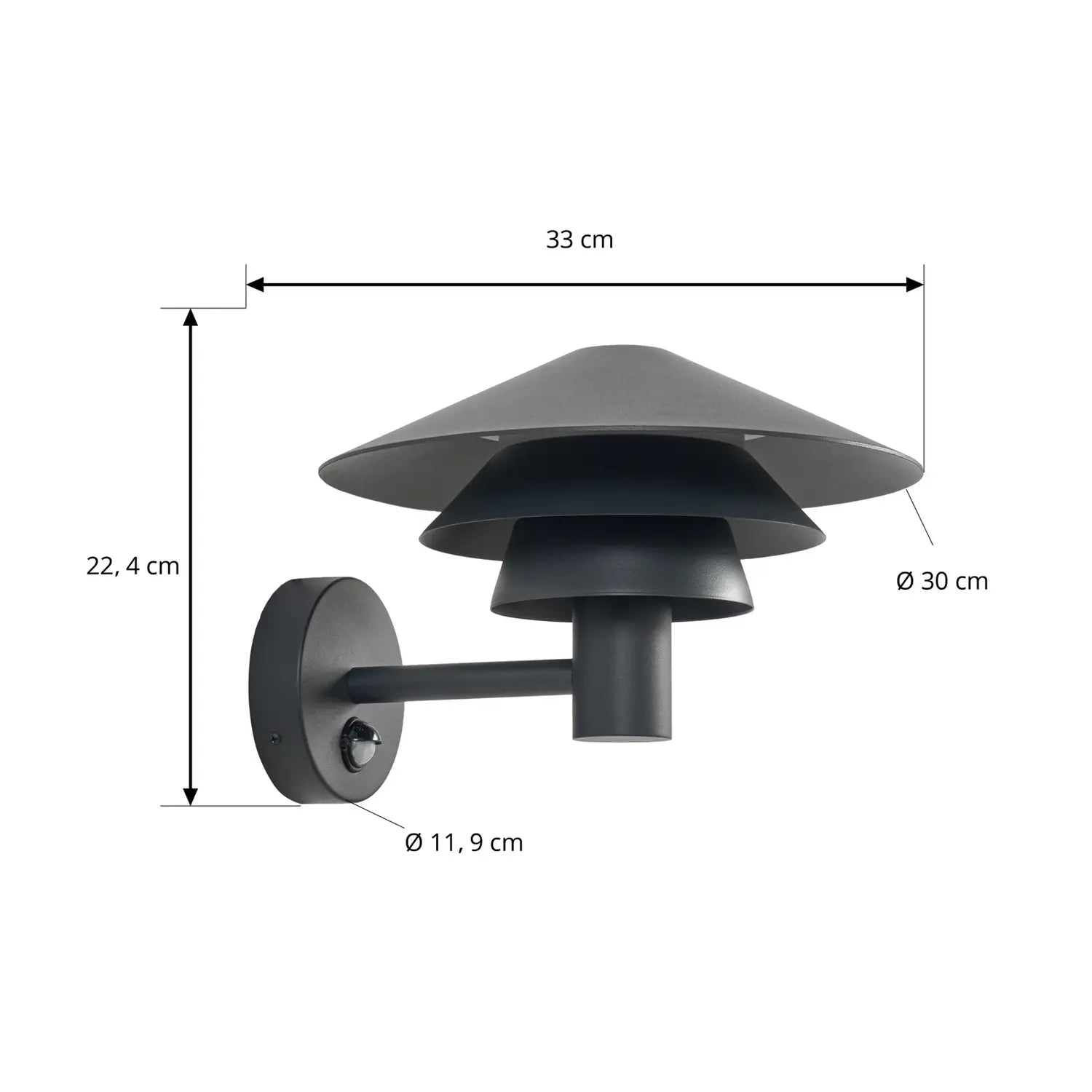 B-Ware Lucande Außenwandleuchte Montaro Wandlampe Led Sensor Anthrazit Aluminium Ip54 - 4255830908668