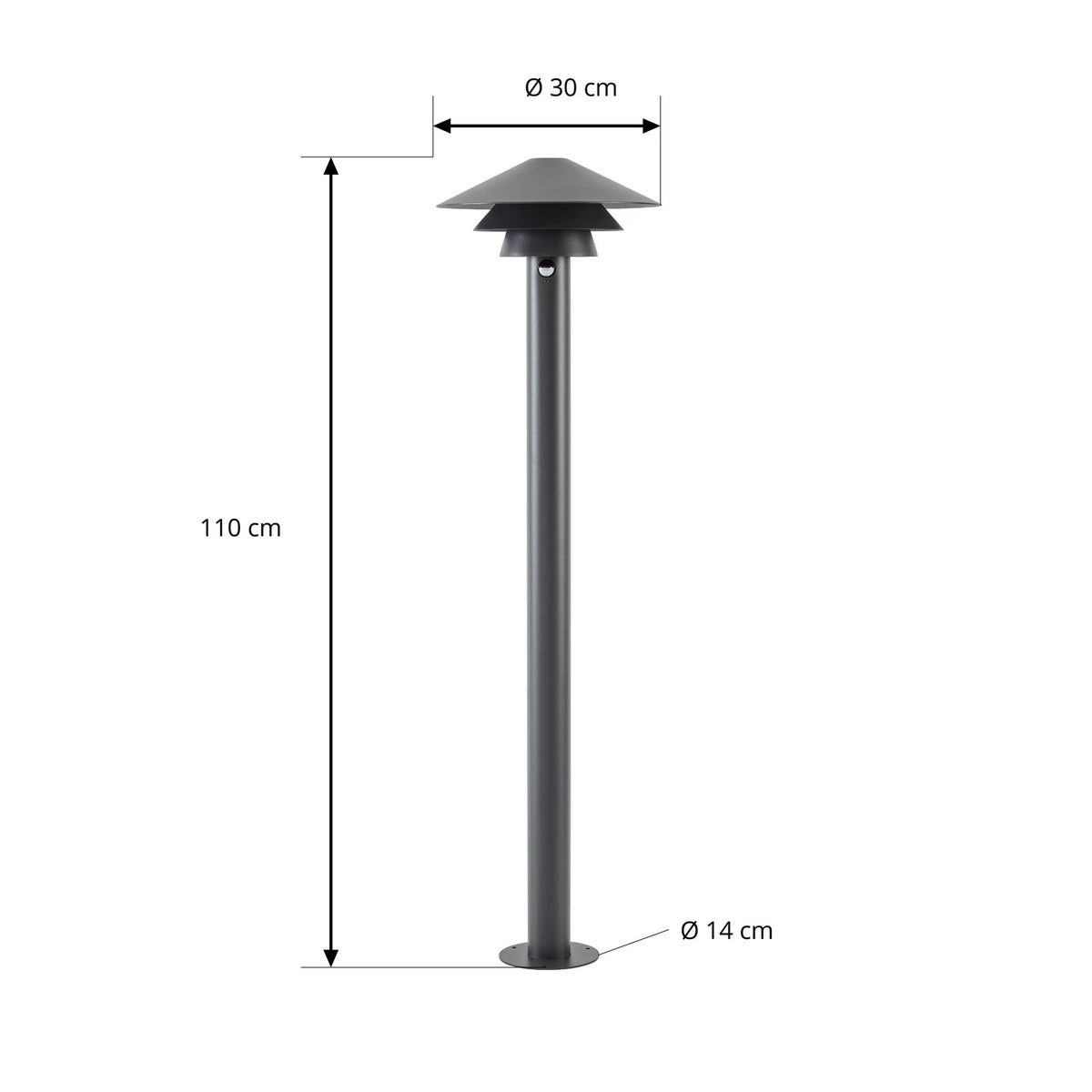 Lucande Wegeleuchte Wegelampe LED Sensor anthrazit Aluminium 110 cm Außenlampe - 4255830908781