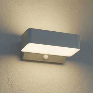 B-Ware Lindby Außenwandleuchte Wandleuchte Fando LED Sensor silber matt Aluminium IP44