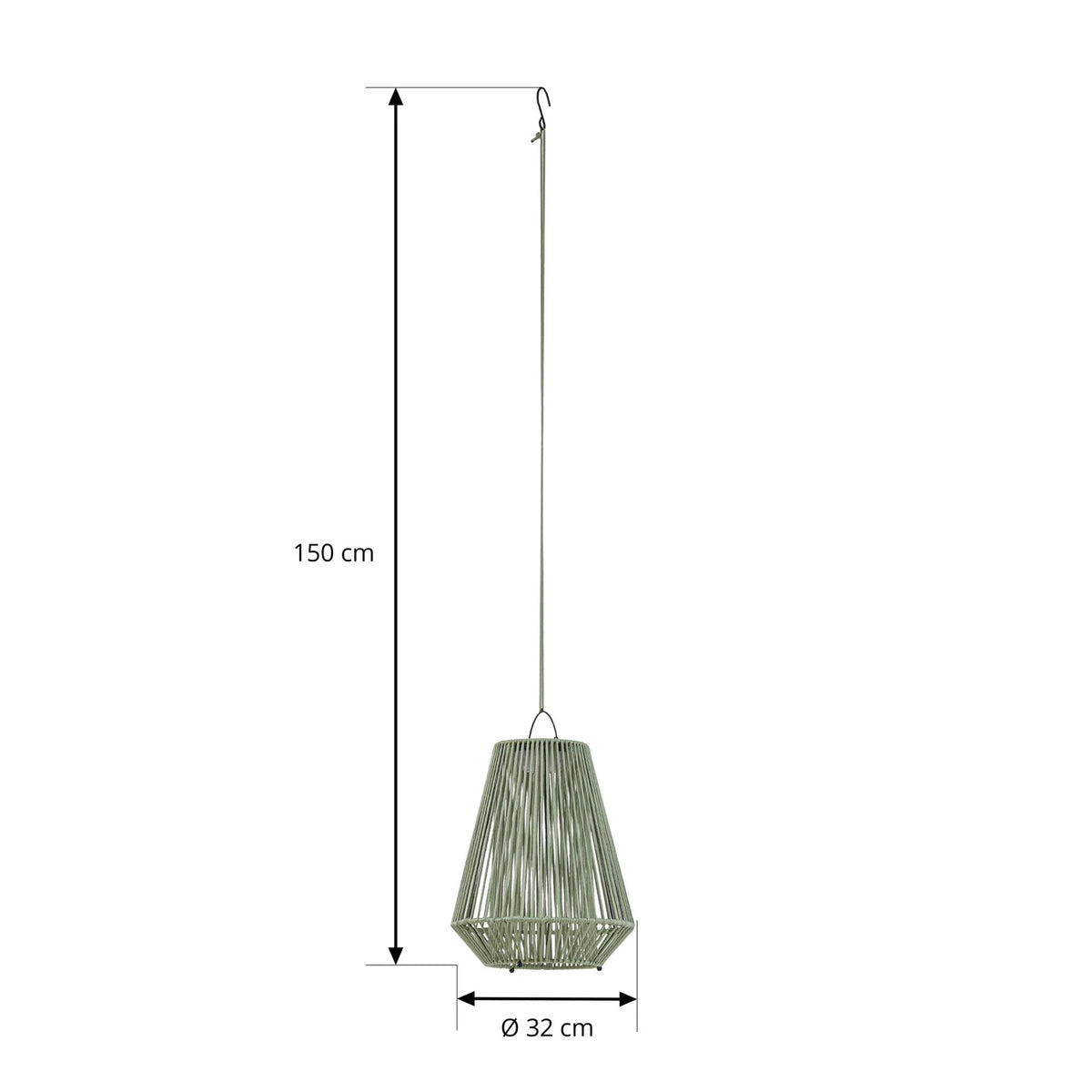 Lindby Solarleuchte Hängelampe Lampe LED grün Kunststoff USB Akku Schalter - 4255830909429