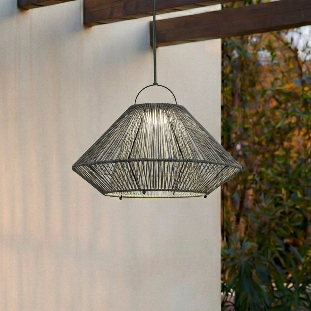 Lindby Hängeleuchte Pendelleuchte LED Solarleuchte Grau USB IP54 Balkon Terrasse - 4255830909467