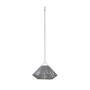 B-Ware Lindby Hängeleuchte Pendelleuchte LED Solarleuchte Grau USB IP54 Balkon Terrasse