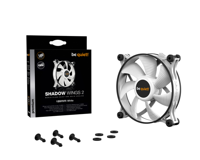 be quiet! Lüfter Ventilator Shadow Wings 2 PWM Kühlung Gehäuselüfter 120mm weiß - 4260052187333