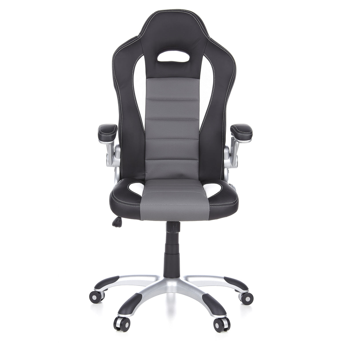 hjh OFFICE Gaming Stuhl Drehstuhl Bürostuhl Kunstleder schwarz grau Armlehnen - 4260182550618