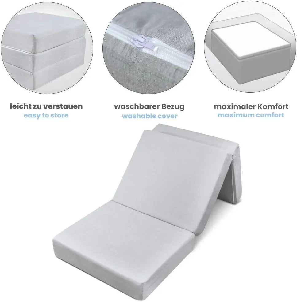 B-Ware Dailydream Gästematratze Faltbett Schaumstoffmatratze 120x195x14cm Viskoseauflag - 4260243536551