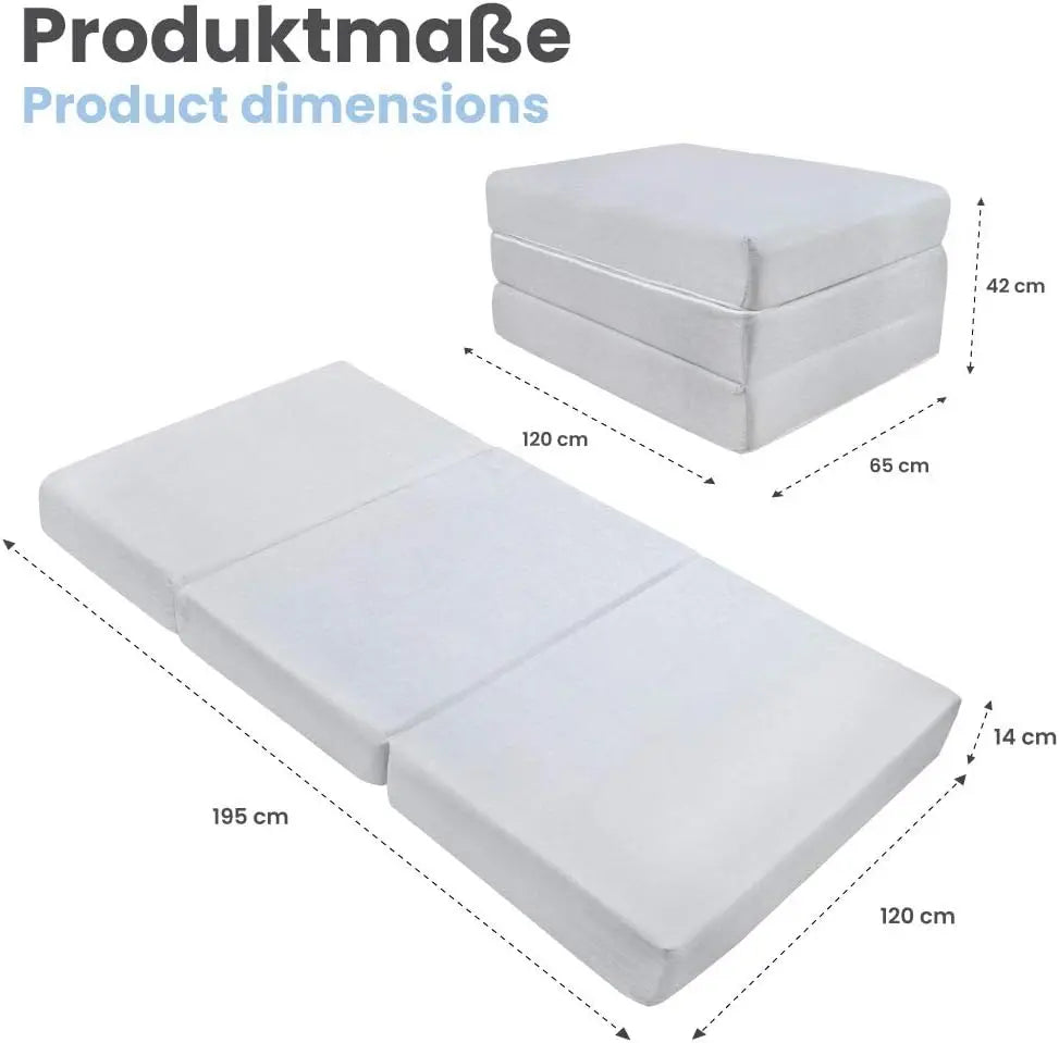 B-Ware Dailydream Gästematratze Faltbett Schaumstoffmatratze 120x195x14cm Viskoseauflag - 4260243536551