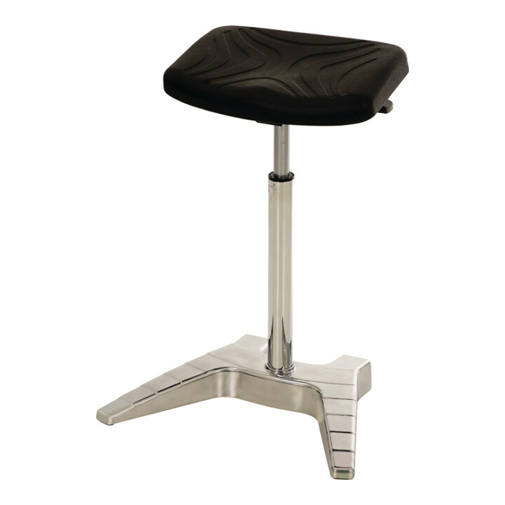 Lotz Stehhilfe Arbeitshocker Pu Integralschaum Sitzhöhe 700 880mm Alu Poliert  B-Ware - 4260257718158