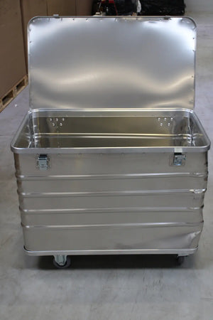 C-Ware Gmöhling Kastenwagen Transportwagen Mit Deckel D 3008 Aluminium 415 L Siehe Text