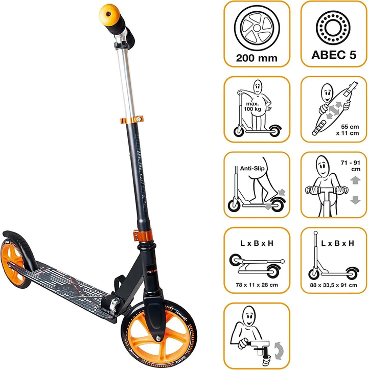 Muuwmi Aluminium Scooter Roller Tretroller Kickroller Cityroller Kick Roller  B-Ware - 4260341181165