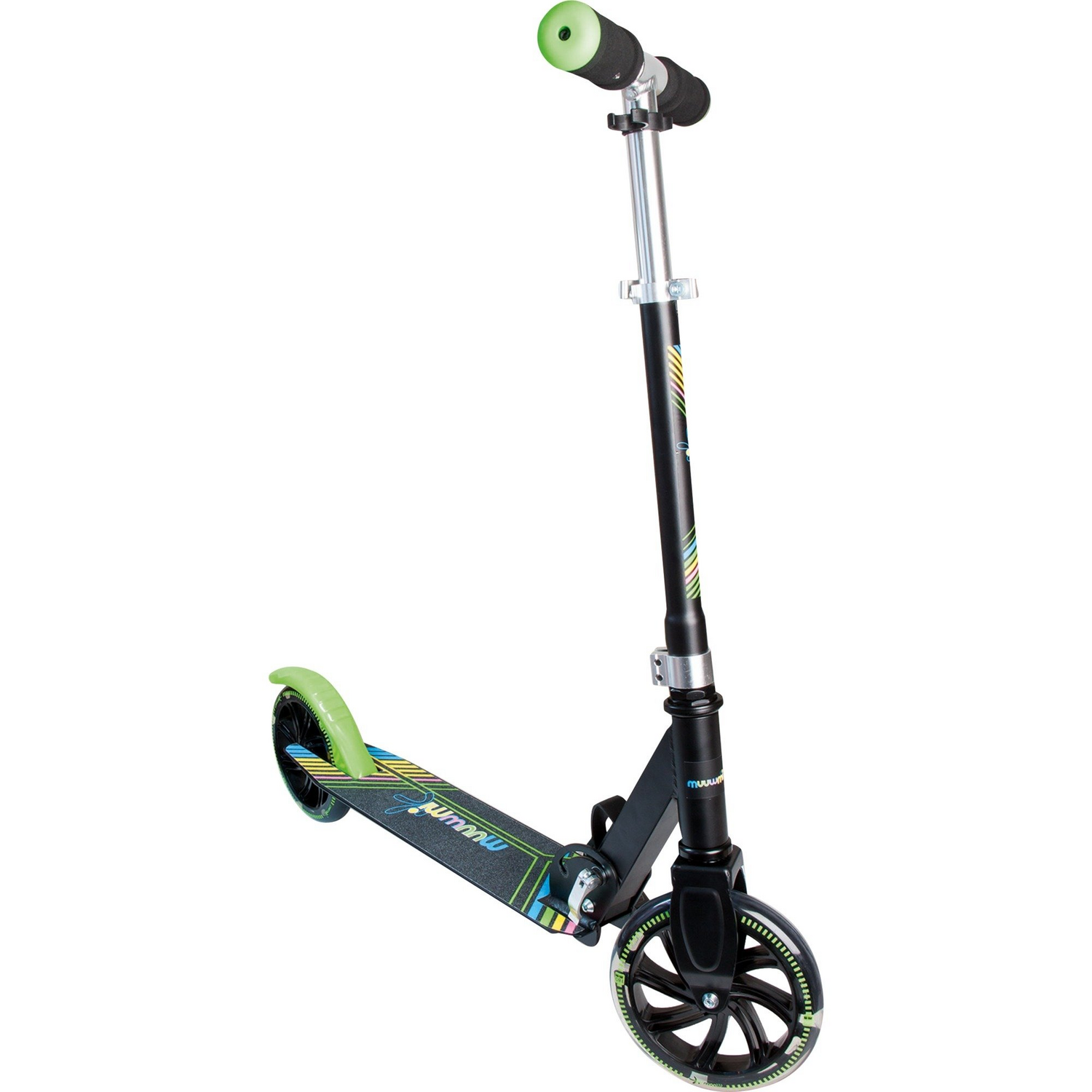 Muuwmi Scooter Roller Cityroller Kickroller Kinderfahrzeug 180 Leuchtrollen Blau B-Ware - 4260341183374