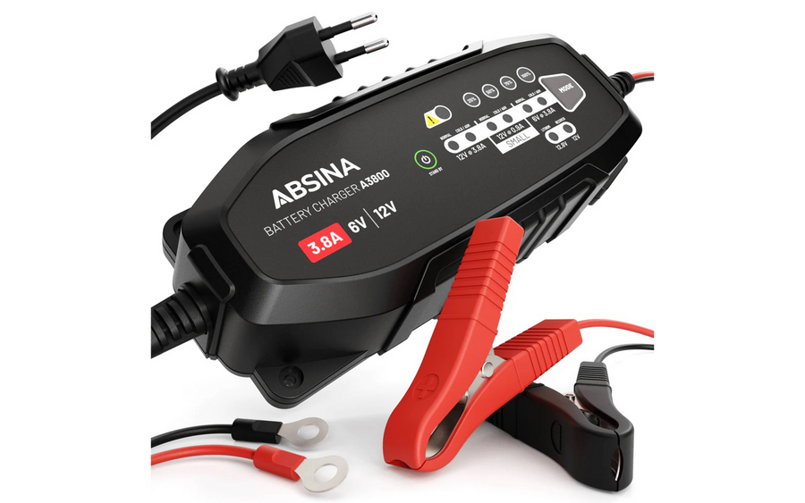 Absina 8 Stufen Ladegerät Batterieladegerät A3800 Fahrzeuge 6 V 12 V 3.8 A B-Ware - 4260368685240