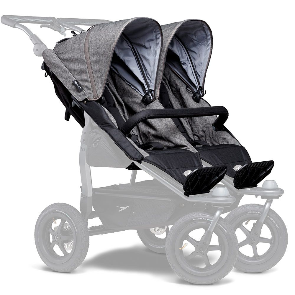Tfk 2 Sportsitze Für Duo Kinderwagen   Xxl Komfort Sitz Inkl. Wetterschutz Grau B-Ware - 4260484178428