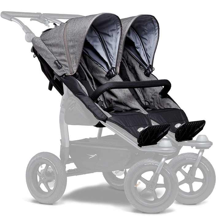 Tfk 2 Sportsitze Für Duo Kinderwagen   Xxl Komfort Sitz Inkl. Wetterschutz Grau B-Ware - 4260484178428