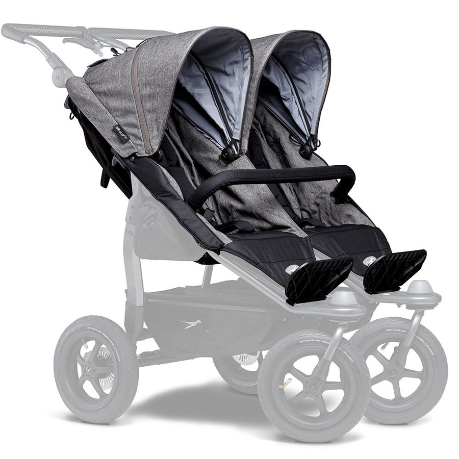 Tfk 2 Sportsitze Für Duo Kinderwagen   Xxl Komfort Sitz Inkl. Wetterschutz Grau B-Ware - 4260484178428