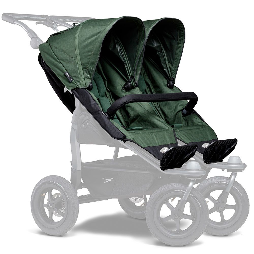 Tfk 2 Sportsitze Für Duo Kinderwagen   Xxl Komfort Sitz Inkl. Wetterschutz Olive B-Ware - 4260484178442