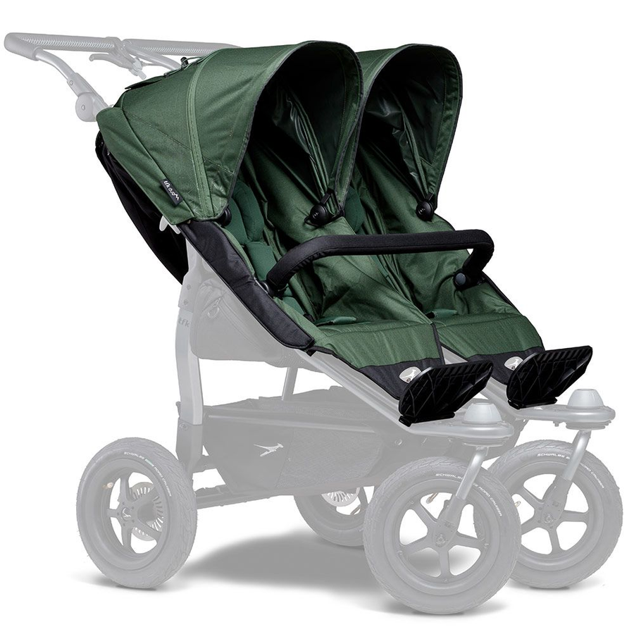 Tfk 2 Sportsitze Für Duo Kinderwagen   Xxl Komfort Sitz Inkl. Wetterschutz Olive B-Ware - 4260484178442