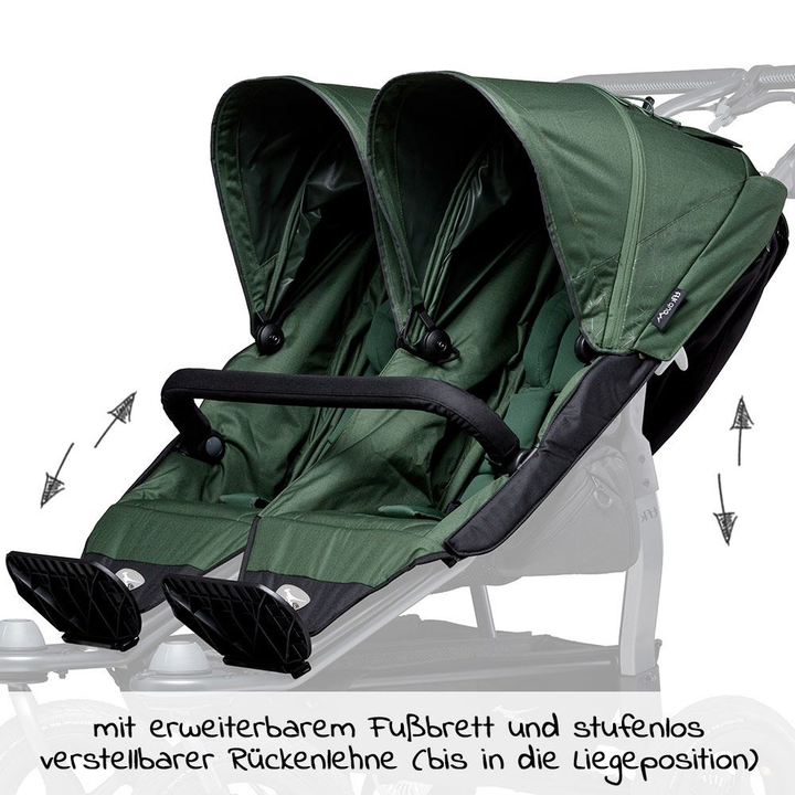 Tfk 2 Sportsitze Für Duo Kinderwagen   Xxl Komfort Sitz Inkl. Wetterschutz Olive B-Ware - 4260484178442