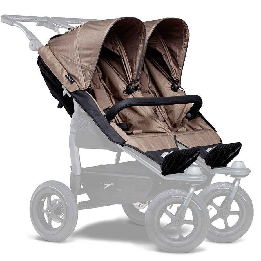 Tfk 2 Sportsitze Für Duo Kinderwagen   Xxl Komfort Sitz Inkl. Wetterschutz Braun B-Ware - 4260484178459