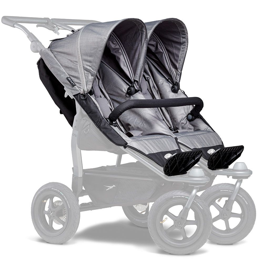 Tfk 2 Sportsitze Für Duo Kinderwagen   Xxl Komfort Sitz Inkl. Wetterschutz Grau B-Ware - 4260484178466