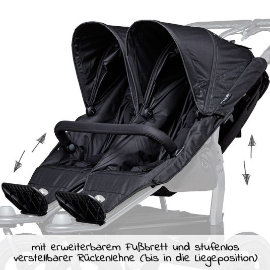 B-Ware Tfk 2 Xxl Sportsitze Kinderwagenaufsatz Für Duo Schwarz Wetterschutz Inkl.