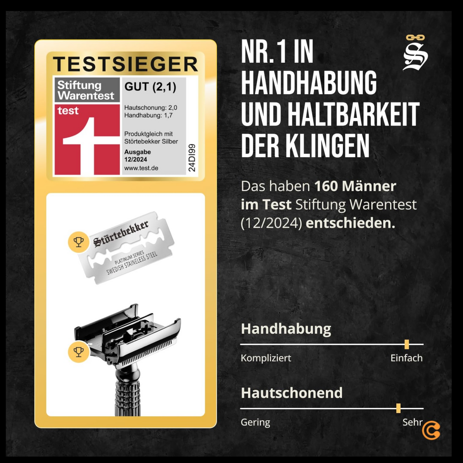 Coffret de rasage Störtebekker pour homme, lames de rasoir, étui de voyage en cuir, produit d'occasion.