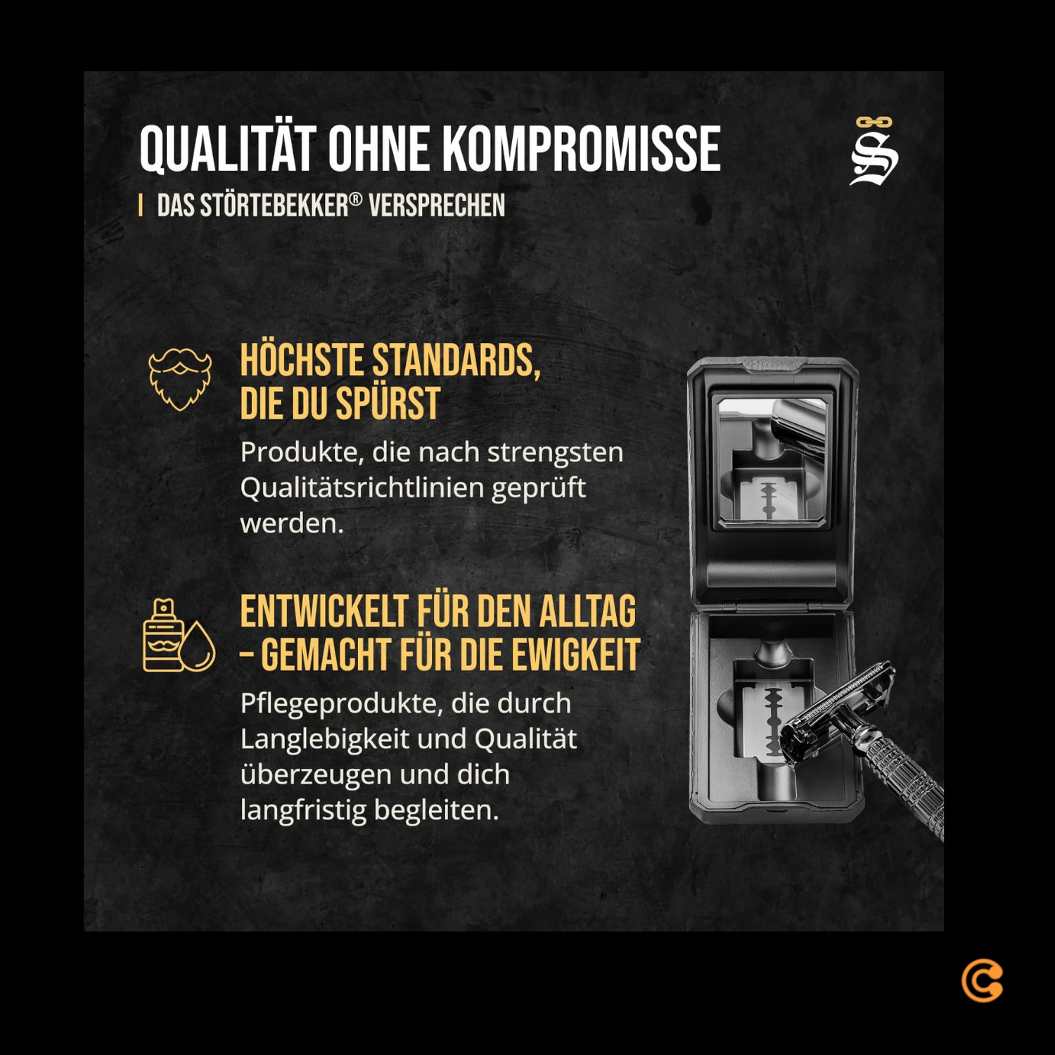 Coffret de rasage Störtebekker pour homme, lames de rasoir, étui de voyage en cuir, produit d'occasion.