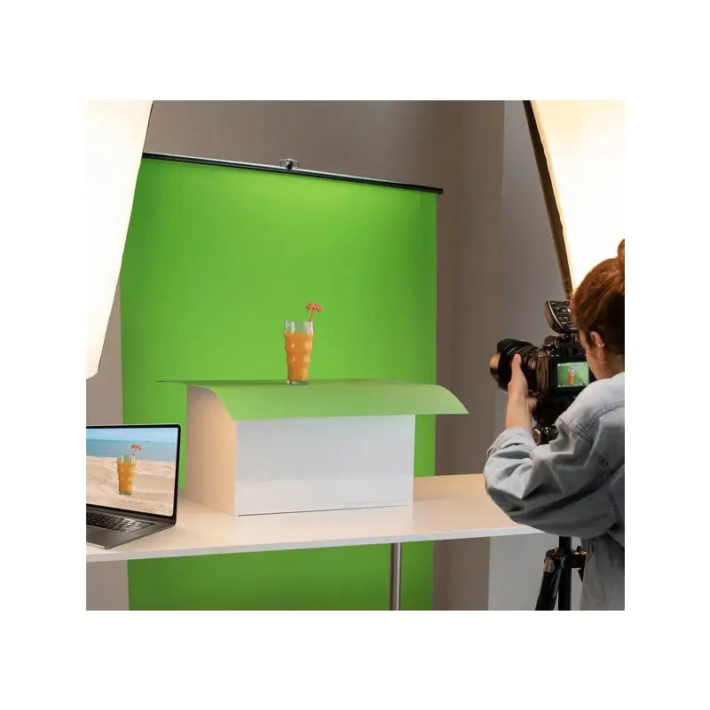B-Ware Hjh Office Leinwand Hintergrund Fotohintergrund Green Screen Stoff Grün Tragbar - 4260615559331