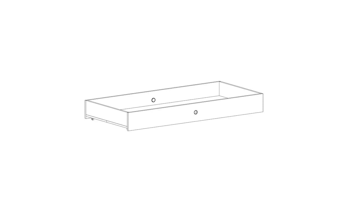 Arthur Berndt Möbelfabrik Bettschubkasten Schublade weiß Rollen Holz 137x63x16 - 4260633363927