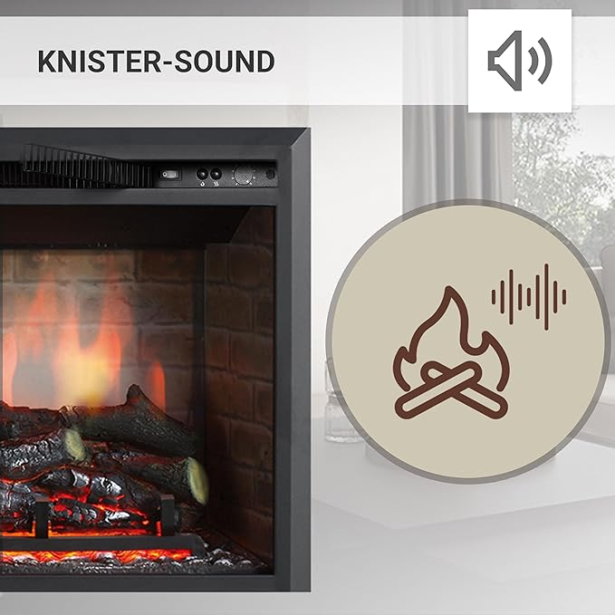 Balderia Elektrokamin Einbaukamin 3 D Flammeneffekt Fernbedienung Kamin 2000 W  B-Ware - 4260672443321