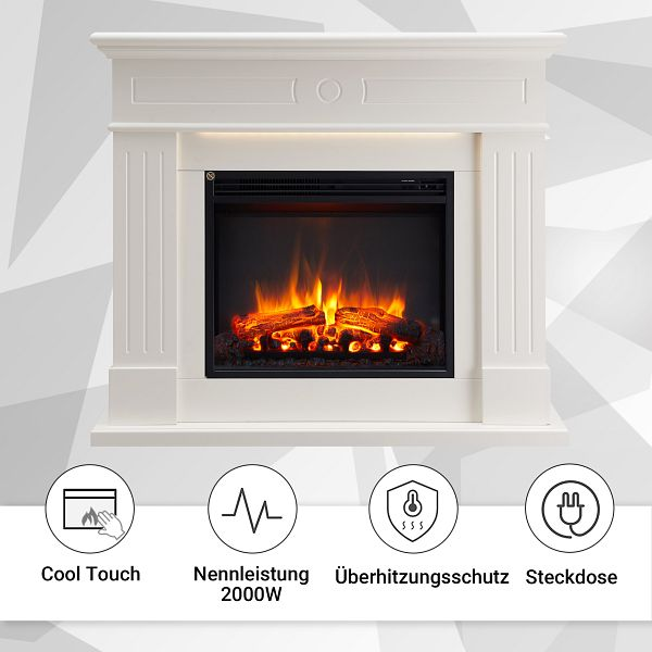 B-Ware Balderia Elektrokamin Kaminofen Elektroheizung 2000 W Weiß Ef321 A Mt321 A W