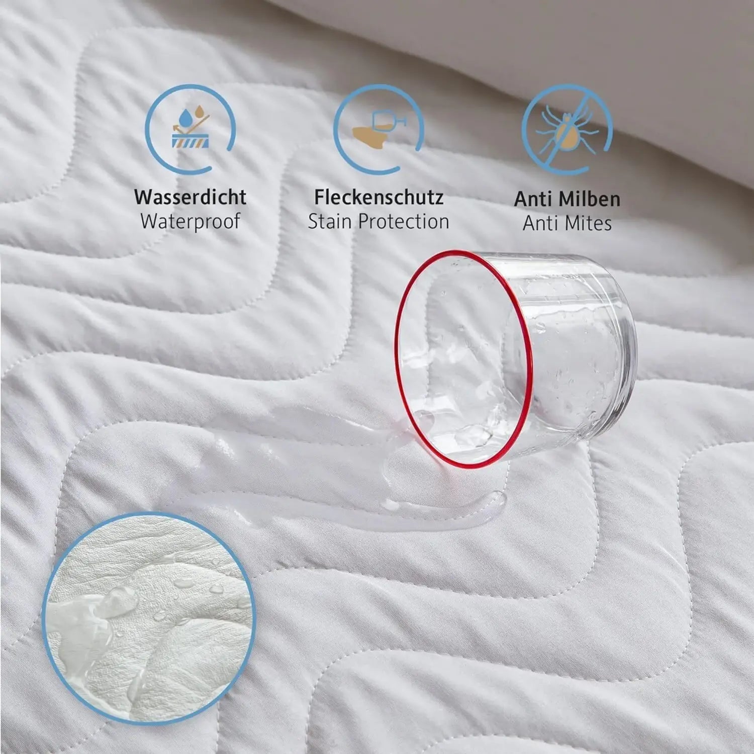 Komfortec Matratzenschoner Wasserdichter Matratzenschutz 90x200 Cm Baumwolle B-Ware - 4260712411334