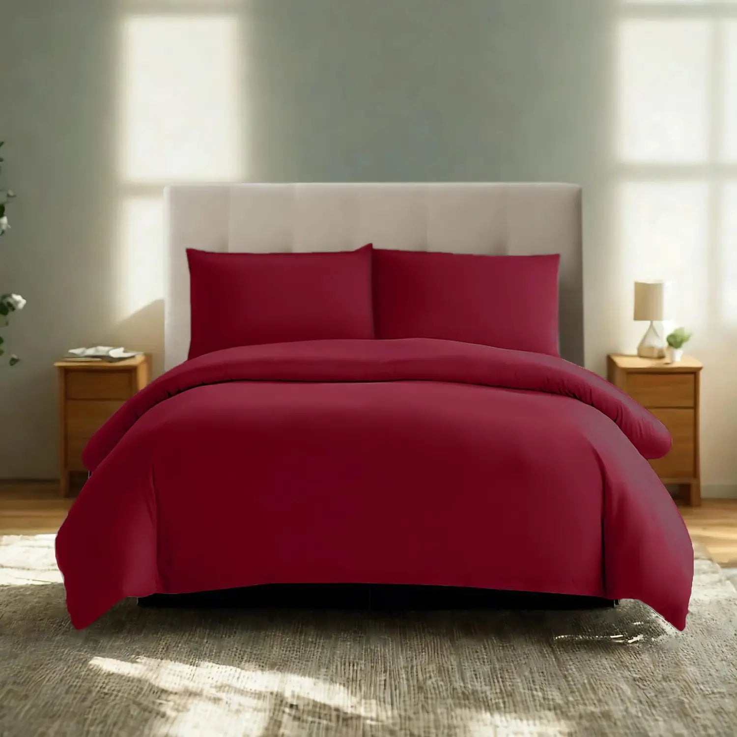 Komfortec Bettwäsche Set Bettbezug 135x200 Cm Kissenbezug 40x80 Cm Rot 2teilig B-Ware - 4260712415479