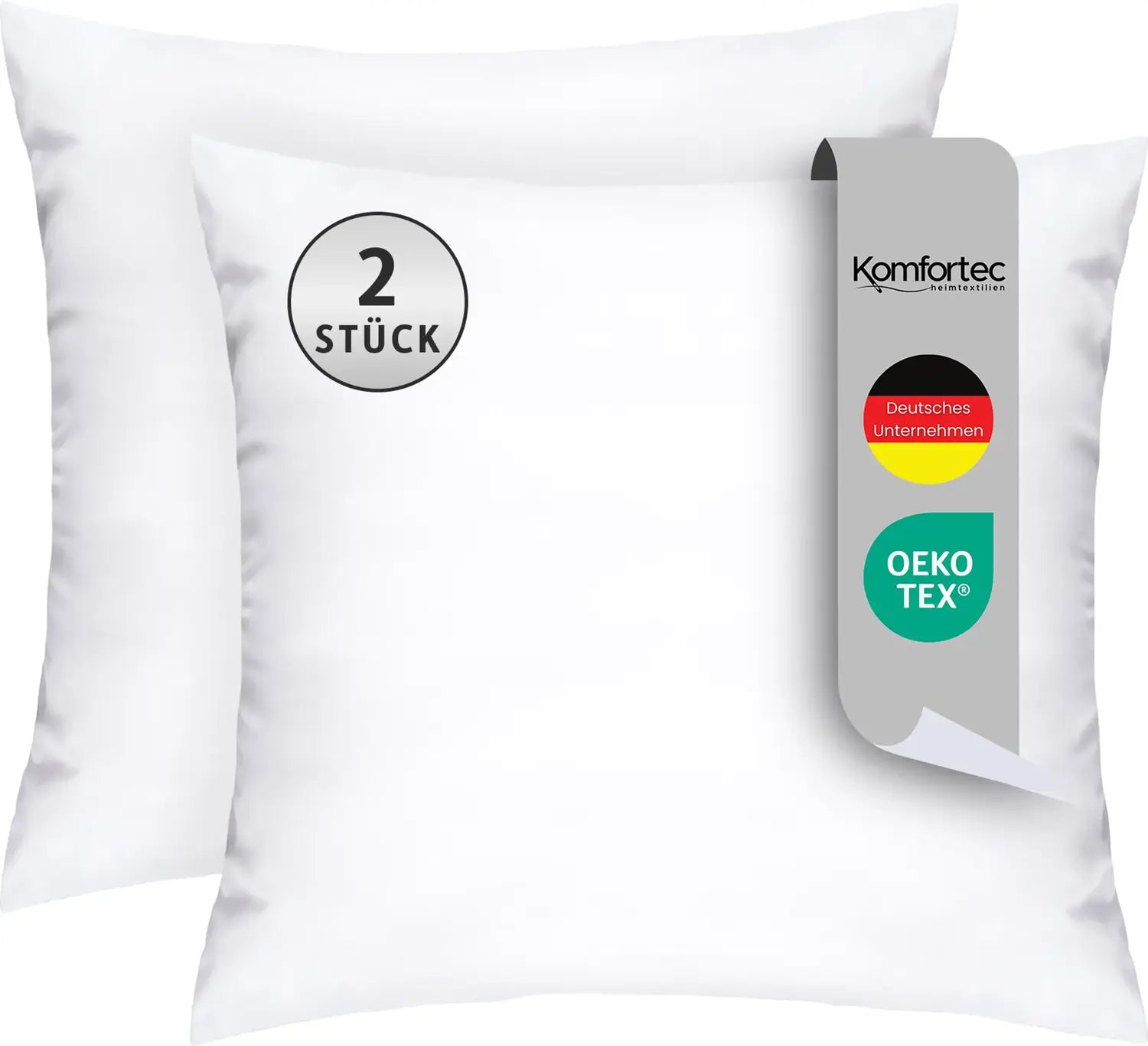 B-Ware Komfortec Kopfkissen Schlafkissen 80x80 Cm 2er Set Bettkissen Duo Baumwolle