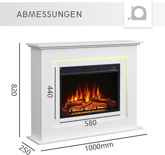 Balderia Elektrokamin Standkamin Finn Heizung 2000 W 3 D Flammeneffekt Kamin W30 B-Ware