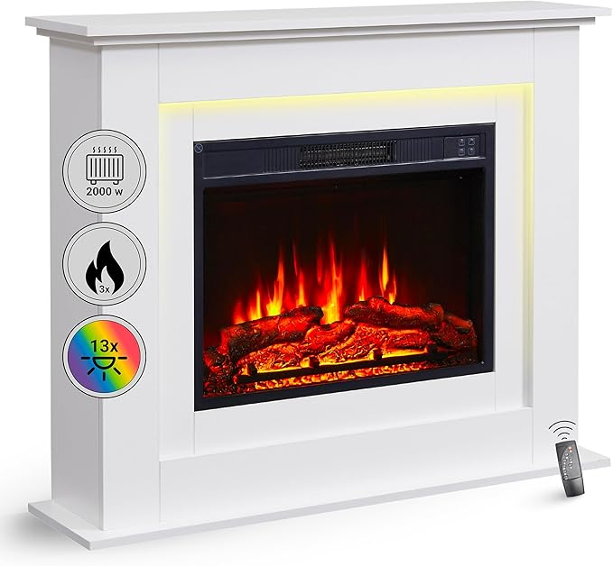 Balderia Elektrokamin Standkamin Finn Heizung 2000 W 3 D Flammeneffekt Kamin W30 B-Ware