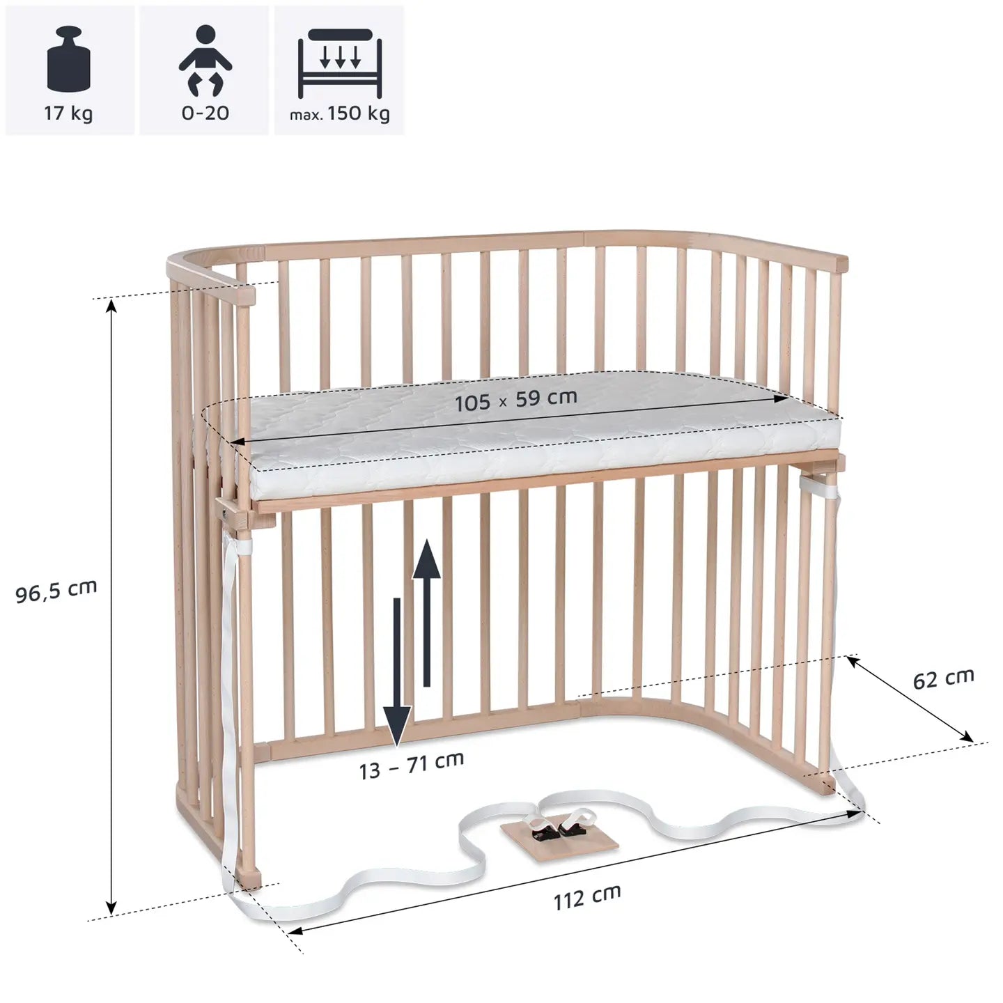 B-Ware Babybay Boxspring Beistellbett Babybett Xxl Natur Groß Bett - 4260472557433