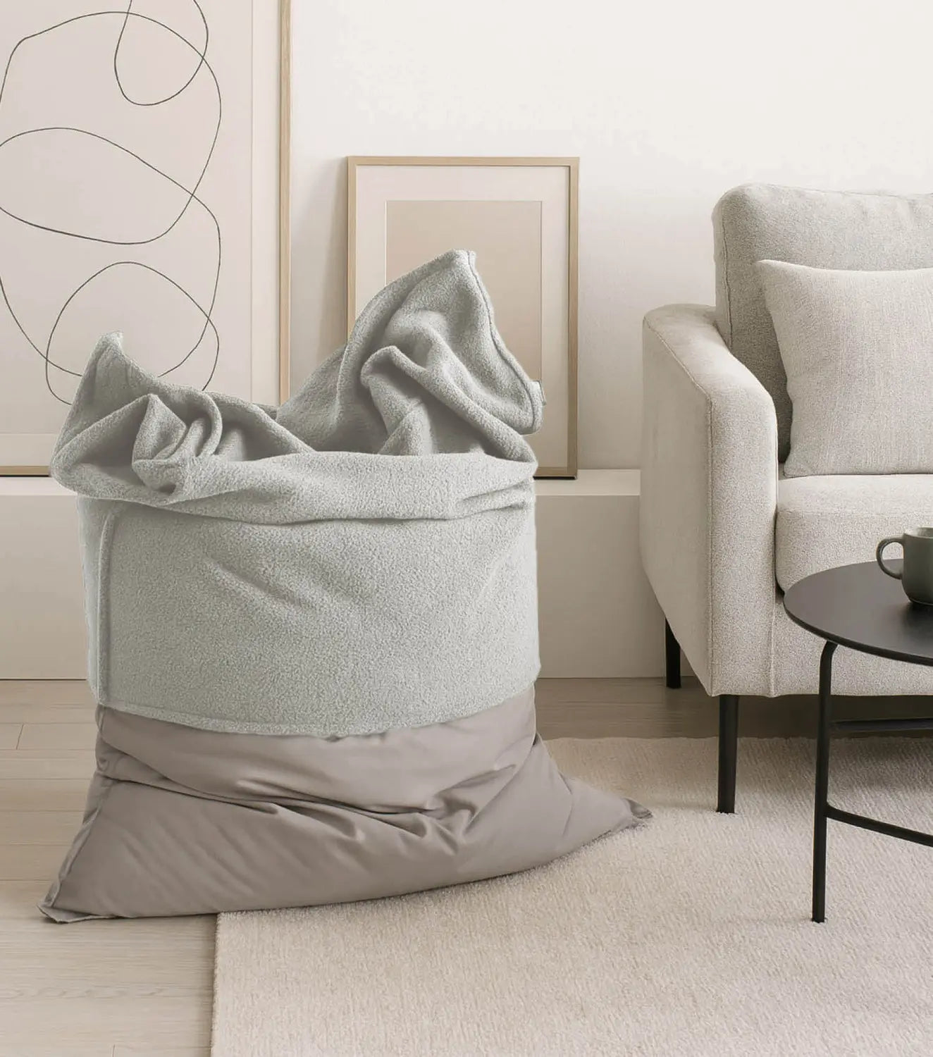 B-Ware Mokebo Sitzsackhülle Bezug Hülle Bouclé Teddy Cover Grau Für Sitzkissen 170x130 - 4262436126181